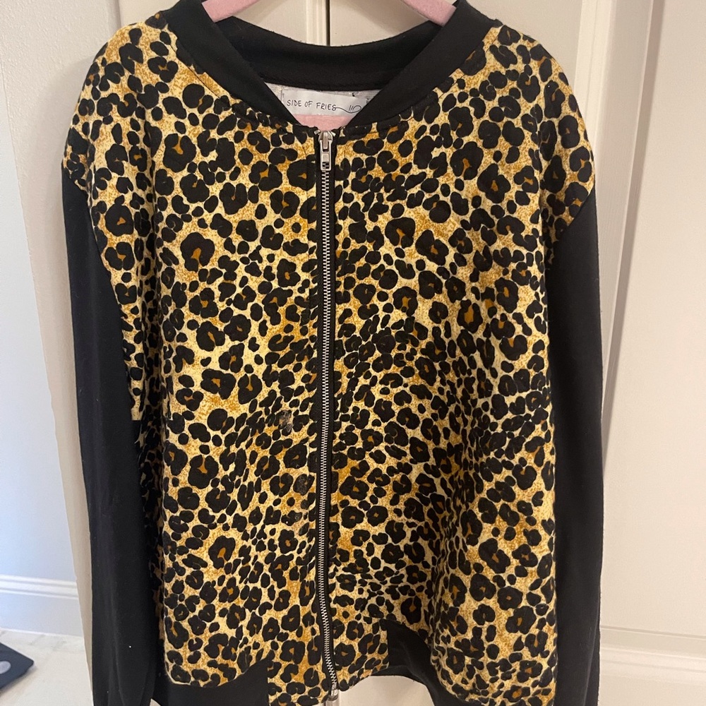 Boutique girls cheetah jacket size L